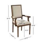 Christopher Knight Home Louis Chaise de salle à manger traditionnelle en hévéa rembourrée (Lot de 2)