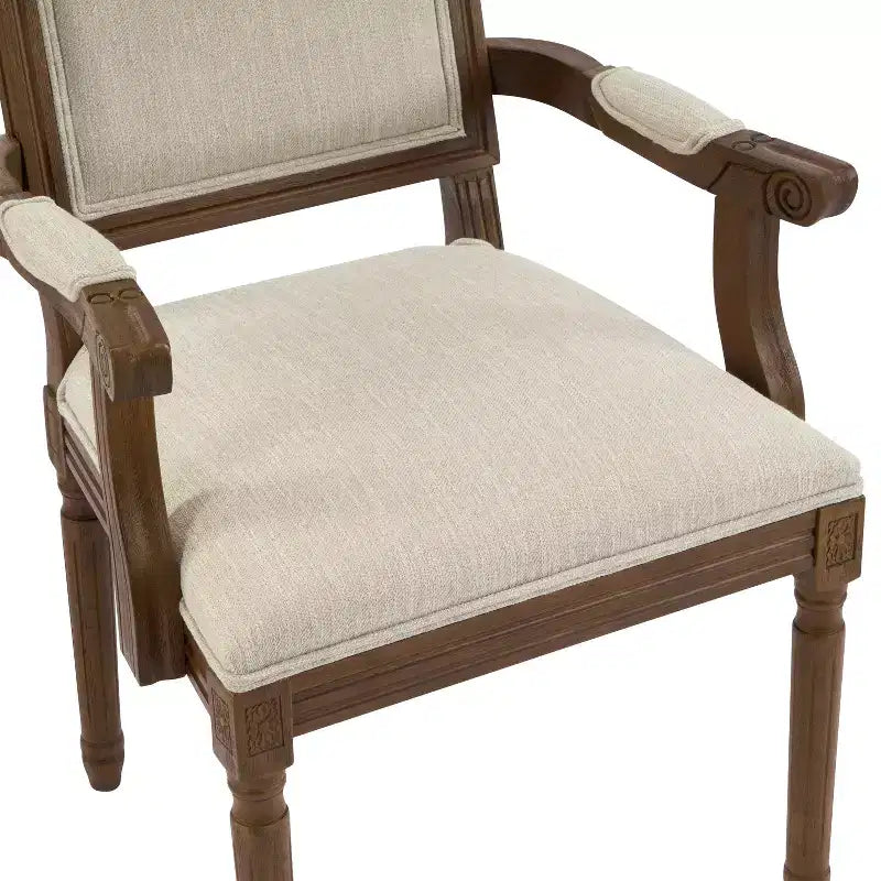 Christopher Knight Home Louis Chaise de salle à manger traditionnelle en hévéa rembourrée (Lot de 2)