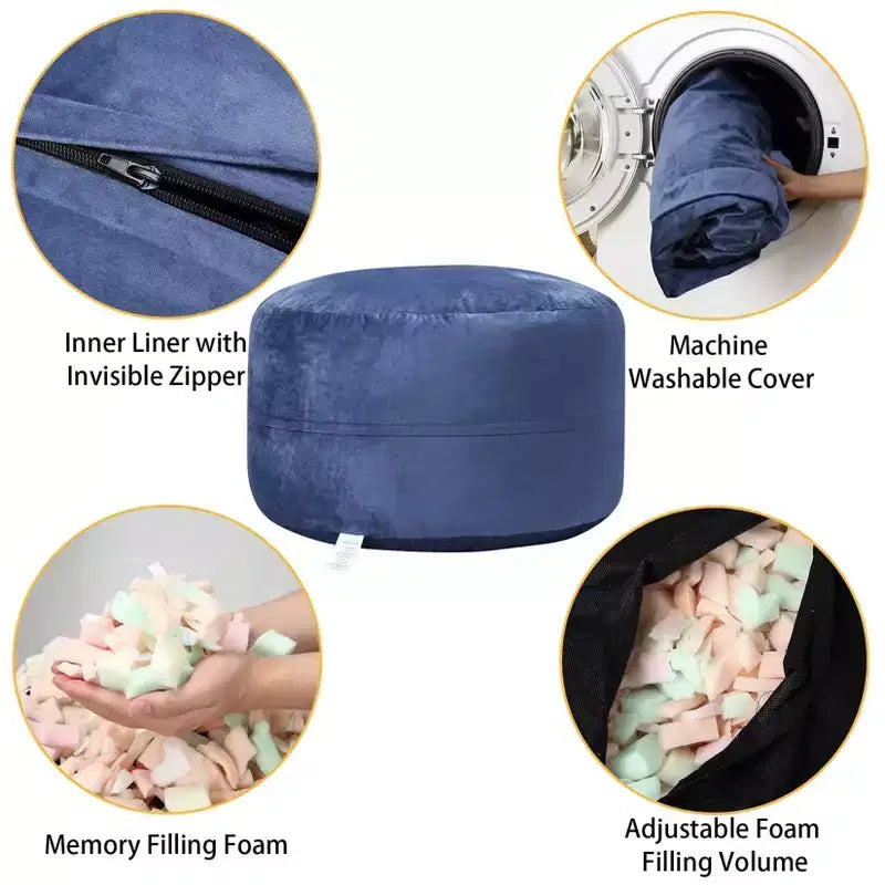 Fauteuil poire géant de 120 cm avec mousse à mémoire de forme haute résilience, revêtement en velours hollandais doux, canapé paresseux rembourré de mousse douce pour enfants et adultes