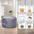 Fauteuil poire géant de 120 cm avec mousse à mémoire de forme haute résilience, revêtement en velours hollandais doux, canapé paresseux rembourré de mousse douce pour enfants et adultes
