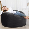 Giant 4ft Bean Bag Chair with High-Rebound Memory Foam, Plush Dutch Velvet Cover, Soft Foam-Filled Lazy Sofa for Kids & Adults