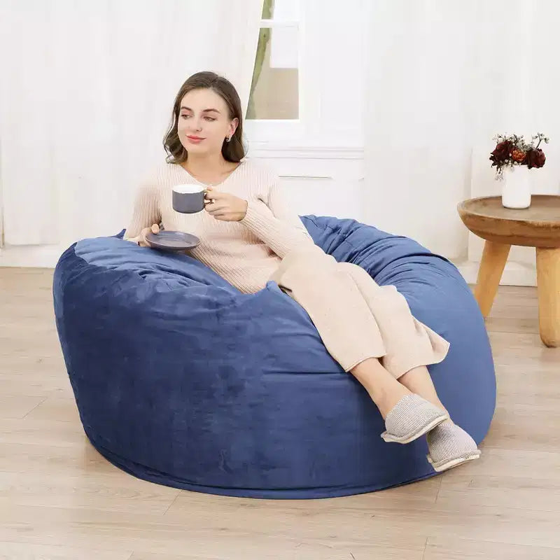 Fauteuil poire géant de 120 cm avec mousse à mémoire de forme haute résilience, revêtement en velours hollandais doux, canapé paresseux rembourré de mousse douce pour enfants et adultes