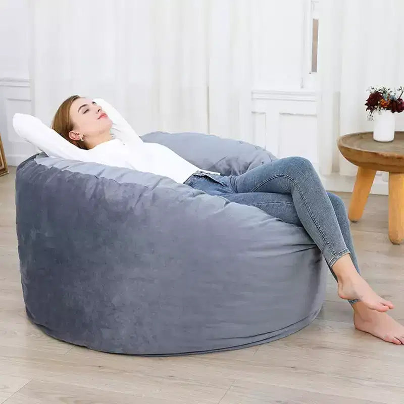 Fauteuil poire géant de 120 cm avec mousse à mémoire de forme haute résilience, revêtement en velours hollandais doux, canapé paresseux rembourré de mousse douce pour enfants et adultes