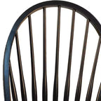 Chaise d'appoint de salle à manger HomeRoots en bois noir à dossier Windsor