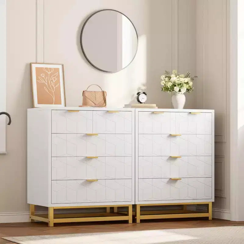 Commode Zstar à cinq tiroirs avec pieds en métal