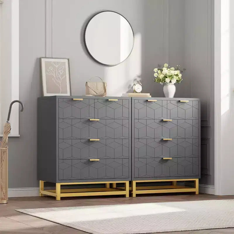 Commode Zstar à cinq tiroirs avec pieds en métal