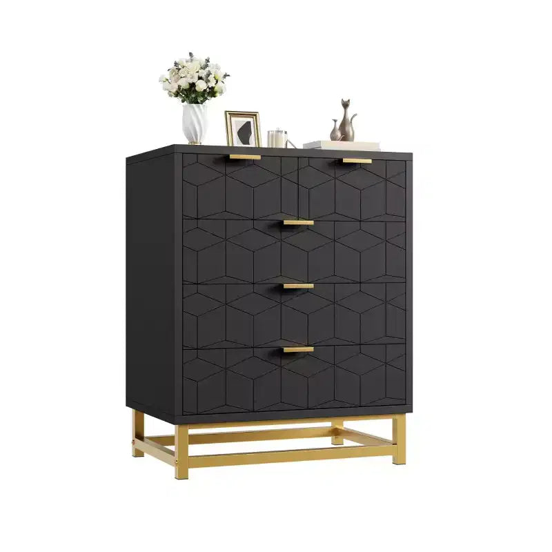 Zstar Five-Drawer Dresser with Metal Legs