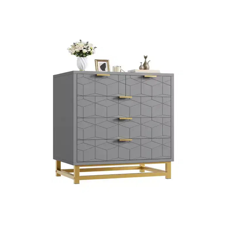 Commode Zstar à cinq tiroirs avec pieds en métal