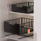 Organisateur de placard de cuisine coulissant, Étagères de garde-manger coulissantes, Tiroirs de rangement coulissants en métal sans perçage pour armoires de salle de bain