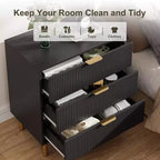 Commode à 3 tiroirs Zstar pour chambre à coucher, avec poignées en métal