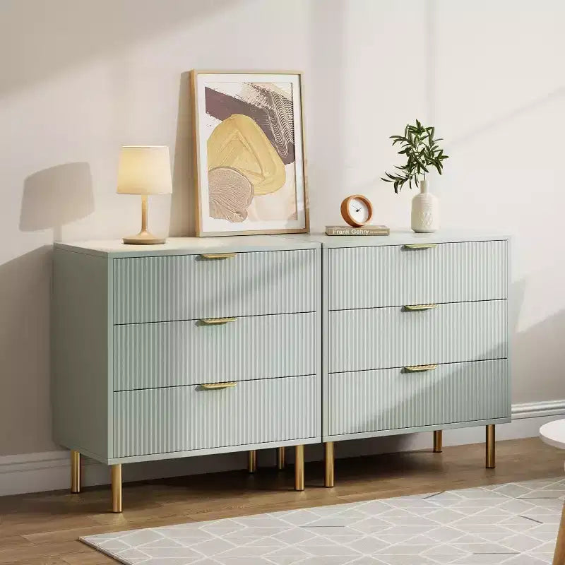 Commode à 3 tiroirs Zstar pour chambre à coucher, avec poignées en métal