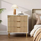 Commode à 3 tiroirs Zstar pour chambre à coucher, avec poignées en métal