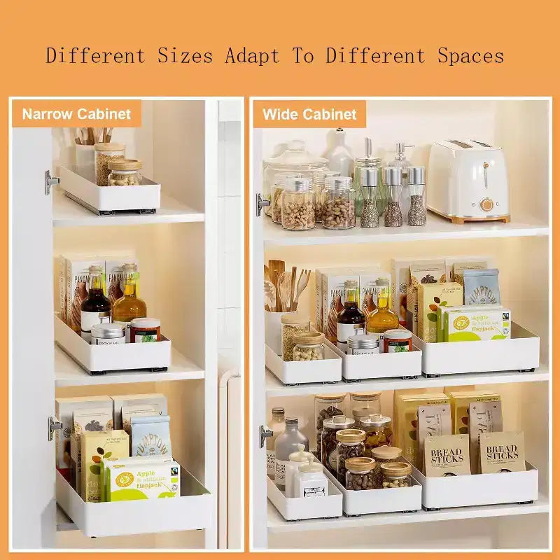 Tiroir de cuisine extensible, étagères de rangement sans perçage ni clouage, organiseur de tiroir extensible en 3 tailles pour cuisine, garde-manger