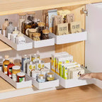 Tiroir de cuisine extensible, étagères de rangement sans perçage ni clouage, organiseur de tiroir extensible en 3 tailles pour cuisine, garde-manger