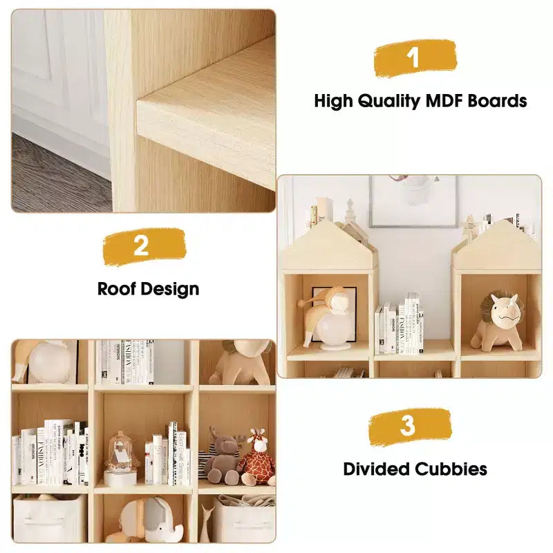 Étagère à livres pour enfants à 8 compartiments en forme de château, organiseur de jouets pour enfants, vitrine de rangement multifonctionnelle pour salle de jeux, chambre d'enfants, crèche