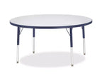Table ronde Jonti-Craft Berries, hauteur élémentaire, rebord coloré, 48 x 48 pouces, bleue