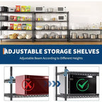 Étagère métallique robuste Acekool à 4 niveaux avec roulettes verrouillables, étagères réglables pour cuisine, garage, cellier, capacité de 1134 kg