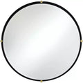 Uttermost Ronson 34 Gold and Matte Black Round Wall Mirror