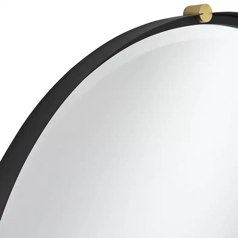 Miroir Mural Rond Uttermost Ronson 34 Doré et Noir Mat