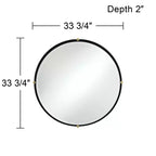 Miroir Mural Rond Uttermost Ronson 34 Doré et Noir Mat
