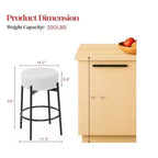 Lot de 4 tabourets de bar pivotants de 61 cm avec assise en tissu polaire Teddy, noir