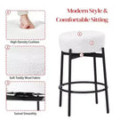 Lot de 4 tabourets de bar pivotants de 61 cm avec assise en tissu polaire Teddy, noir