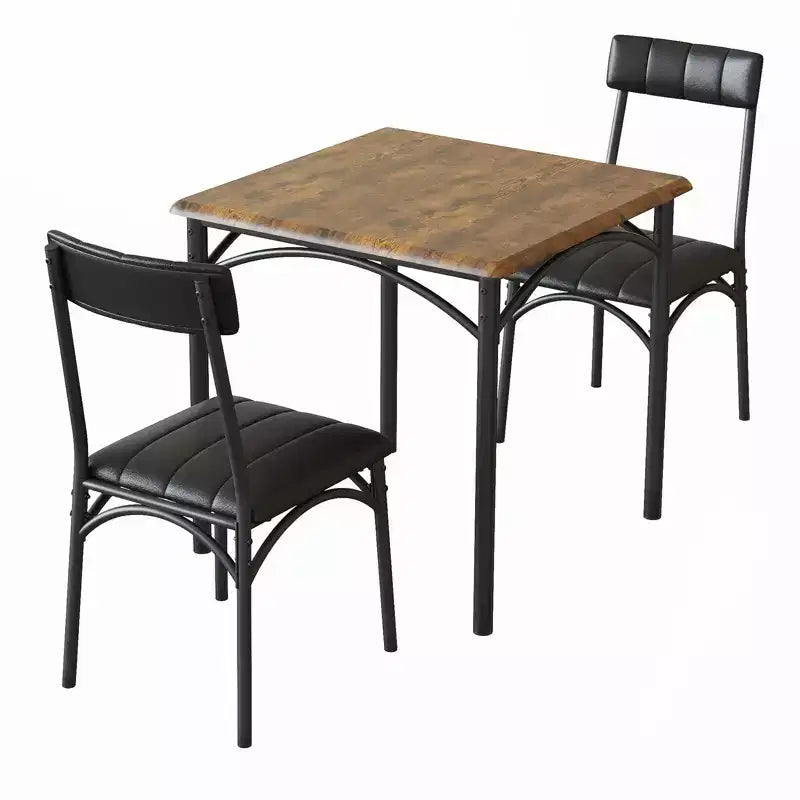 Ensemble repas compact pour petits espaces - Coin repas 2 chaises avec cadre en métal, table de cuisine peu encombrante