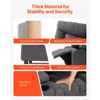 Fauteuil inclinable pour enfants VEVOR, fauteuil inclinable pour tout-petits avec porte-gobelets et poches, dossier réglable de 107 à 126°, tissu polyester respirant, gris