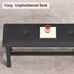 Ensemble de salle à manger 3 pièces pour 4 personnes, table de cuisine de 112 cm avec 2 bancs, ensemble de table de cuisine rectangulaire en bois, table de petit-déjeuner peu encombrante, noir