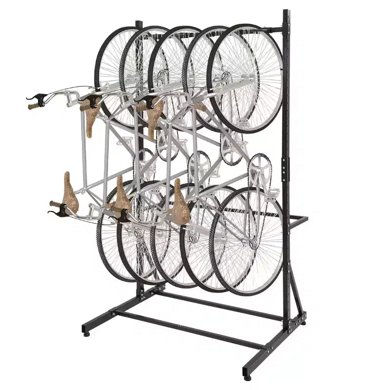 Support à vélos, rangement vertical autoportant pour 5 vélos - Capacité de 136 kg, hauteur réglable, support intérieur, noir
