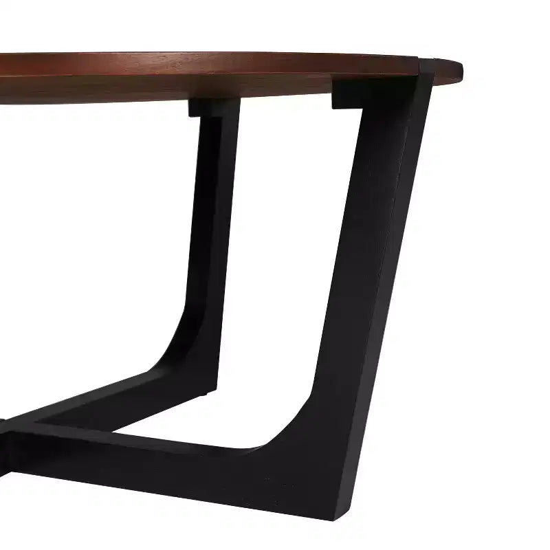 Lot de 2 tables basses, table basse ronde, table d'appoint, table d'appoint, table d'appoint pour canapé, marron et noir - ModernLuxe