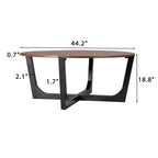 Lot de 2 tables basses, table basse ronde, table d'appoint, table d'appoint, table d'appoint pour canapé, marron et noir - ModernLuxe