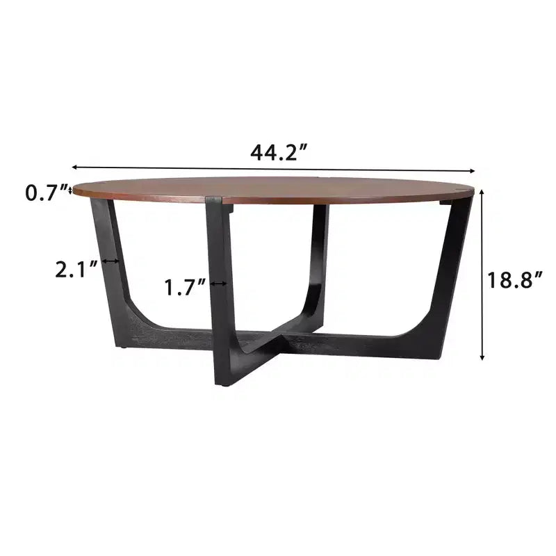 Lot de 2 tables basses, table basse ronde, table d'appoint, table d'appoint, table d'appoint pour canapé, marron et noir - ModernLuxe