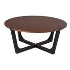Lot de 2 tables basses, table basse ronde, table d'appoint, table d'appoint, table d'appoint pour canapé, marron et noir - ModernLuxe