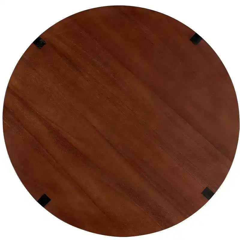 Lot de 2 tables basses, table basse ronde, table d'appoint, table d'appoint, table d'appoint pour canapé, marron et noir - ModernLuxe