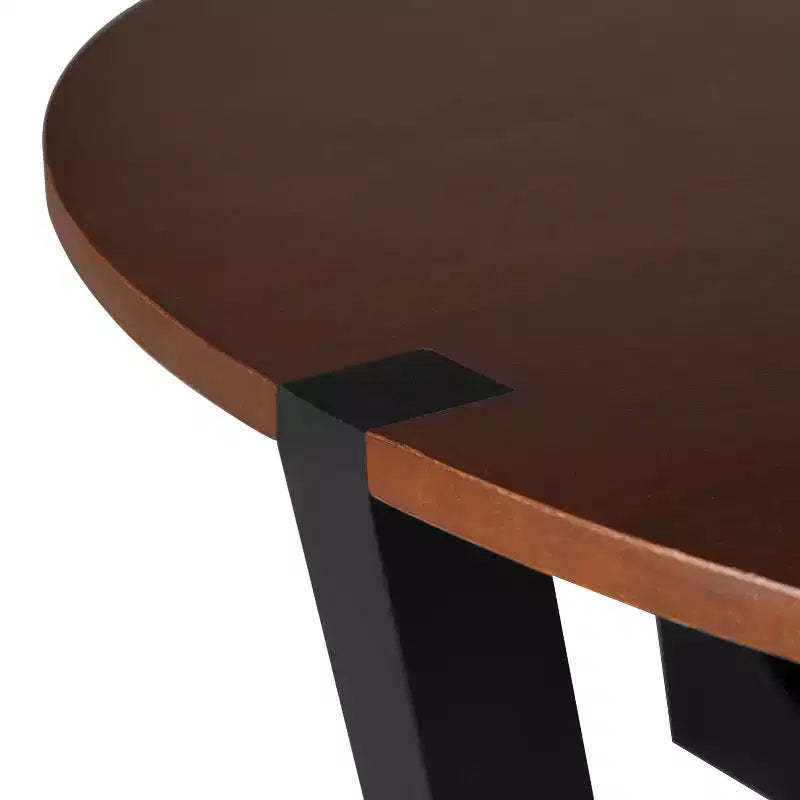 Lot de 2 tables basses, table basse ronde, table d'appoint, table d'appoint, table d'appoint pour canapé, marron et noir - ModernLuxe