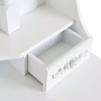 Coiffeuse européenne blanche laquée avec quatre tiroirs et miroir simple