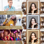 Coiffeuse avec Lumières Miroir LED à Trois Modes et Station de Chargement Coiffeuse de Maquillage avec 6 Étagères, 2 Tiroirs et Tabouret Rembourré Doux