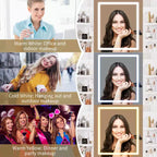 Coiffeuse avec Lumières Miroir LED à Trois Modes et Station de Chargement Coiffeuse de Maquillage avec 6 Étagères, 2 Tiroirs et Tabouret Rembourré Doux