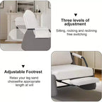 Fauteuil planeur 3 positions Acekool - Fauteuil à bascule pliable avec repose-pieds escamotable