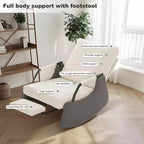 Fauteuil planeur 3 positions Acekool - Fauteuil à bascule pliable avec repose-pieds escamotable