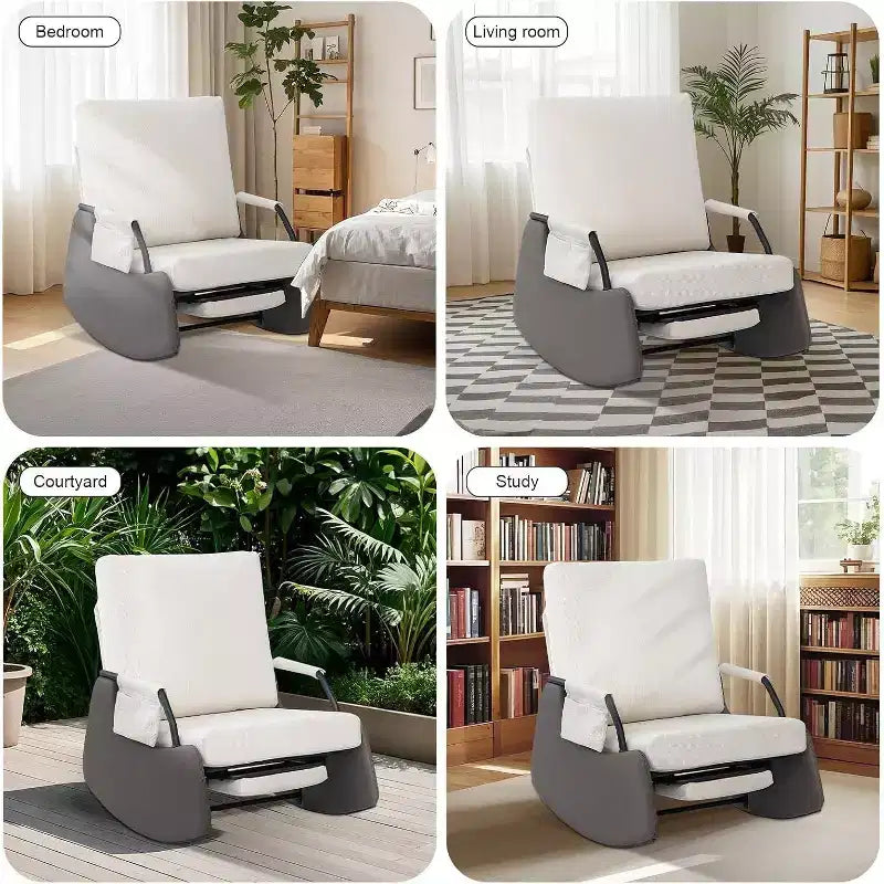 Fauteuil planeur 3 positions Acekool - Fauteuil à bascule pliable avec repose-pieds escamotable