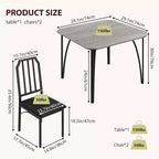 Ensemble table et chaises de salle à manger 3/5 pièces pour 2/4 personnes, petite table de cuisine avec chaises rembourrées, ensemble de 2/4 chaises de table de cuisine, idéal pour la maison