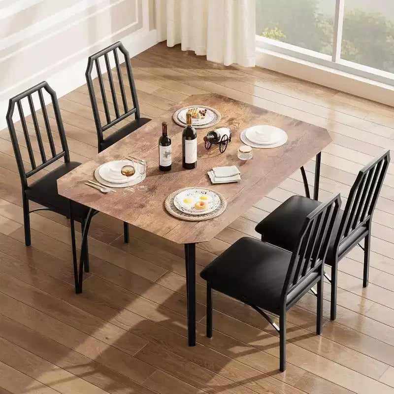 Ensemble table et chaises de salle à manger 3/5 pièces pour 2/4 personnes, petite table de cuisine avec chaises rembourrées, ensemble de 2/4 chaises de table de cuisine, idéal pour la maison
