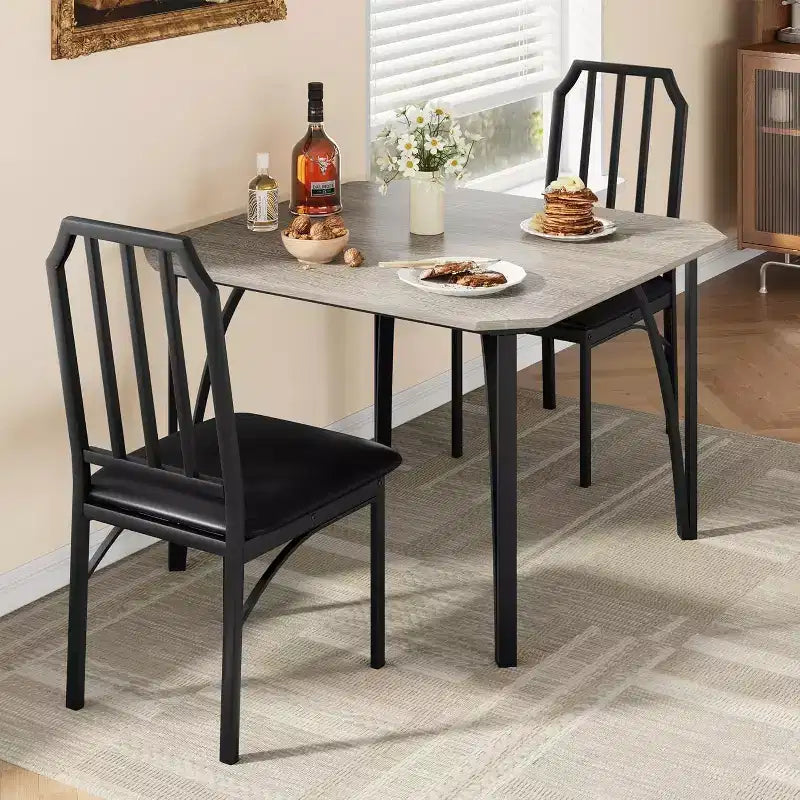 Ensemble table et chaises de salle à manger 3/5 pièces pour 2/4 personnes, petite table de cuisine avec chaises rembourrées, ensemble de 2/4 chaises de table de cuisine, idéal pour la maison