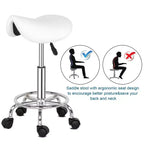 Tabouret de selle réglable en hauteur noir avec roulettes, chaise de salon, utilisation en atelier ou à la maison