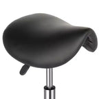 Tabouret de selle réglable en hauteur noir avec roulettes, chaise de salon, utilisation en atelier ou à la maison