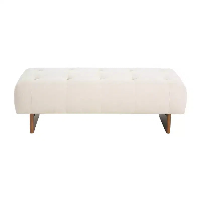 Christopher Knight Home Korin Modern Rubberwood Linen Upholstered Tufted Bench