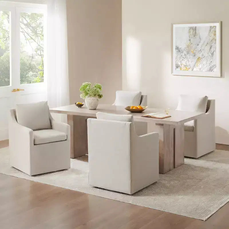 Chaises de salle à manger Spruce&Spring avec roulettes et rangement