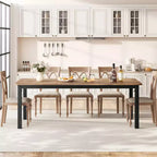 Table de cuisine de 199,9 cm de long pour 6 à 8 personnes, grandes tables à manger rectangulaires, tables de restaurant industrielles avec cadre métallique robuste (table uniquement)
